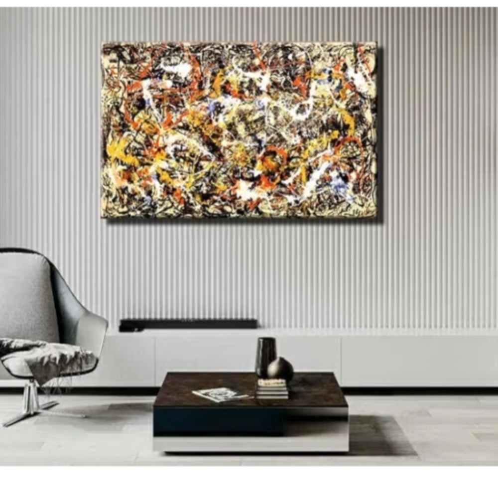 New Jackson Pollock Inspired Abstract Art Canvas Wall Decor